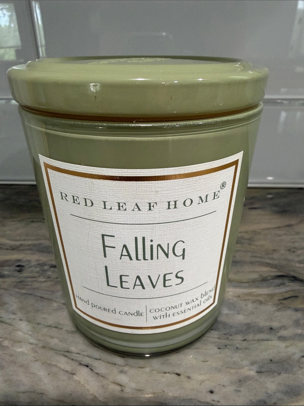 Falling Leaves Green Scented Jar Candle